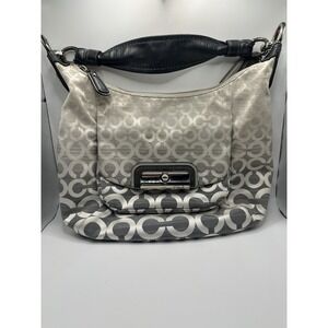 Coach Op Art Ombre Kristen Shoulder Bag Purse 16793 Gray White